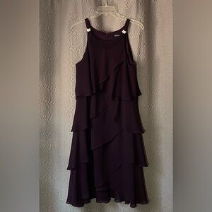 S.L.fashions Plum Chiffon Dress